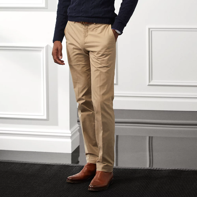 Ralph Lauren Straight Fit Stretch Chino Pant In Khaki