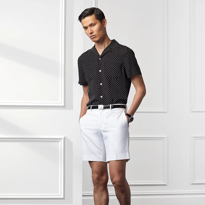 Ralph Lauren Purple Label Straight Fit Stretch Chino Short In Optic White