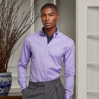 Ralph Lauren Washed Pinpoint Oxford Shirt In Lavender
