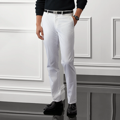 Ralph Lauren Straight Fit Stretch Chino Pant In Optic White