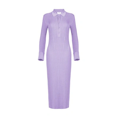 Galvan Rhea Lounge Henley Dress In 539lilac