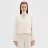 Theory Rounded Crop Jacket In Double-face Wool-cashmere In Ivory