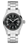 Hamilton Khaki Field Auto 38mm Black Dial Steel Men's Watch H70455133 In Silver/black/silver