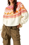 Free People Nellie Fair Isle Sweater In Whisper White