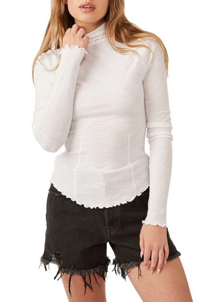 Free People Make It Easy Turtleneck Thermal Top In Ivory