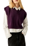 Free People Easy Street Sweater Vest In Purple