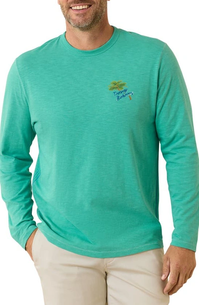 Tommy Bahama Beach Ya To It Embroidered Long Sleeve Graphic T-shirt In Cabo Teal