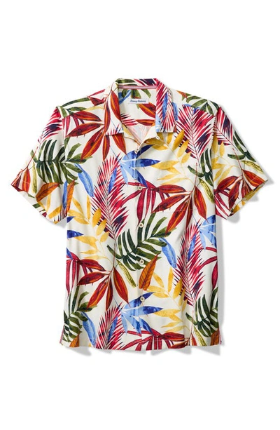Tommy Bahama Soriano Fronds Silk Blend Camp Shirt In Continental