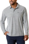 Tommy Bahama Palm Coast Islandzone® Long Sleeve Polo In Bala Shark
