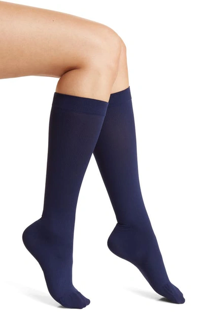Nordstrom Knee High Compression Trouser Socks In Navy Peacoat