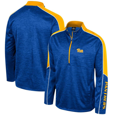 Colosseum Royal Pitt Panthers Marled Half-zip Jacket