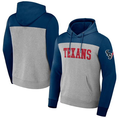 Nfl X Darius Rucker Collection By Fanatics Heather Gray Houston Texans Color Blocked Pullover Hoodie