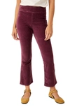 Free People In My Feelings Velvet Crop Slim Flare Pants In Fig Jam In Fig Jam