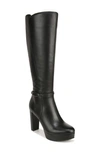 Naturalizer Kalina Womens Leather Block Heel Knee-high Boots In Black Leather
