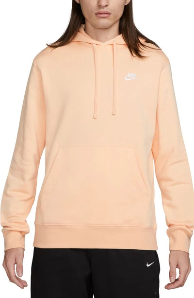 Nike Sportswear Club Fleece Embroidered Hoodie In Orange