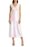 Adelyn Rae Konnie Sequin Midi Dress In Iridescent