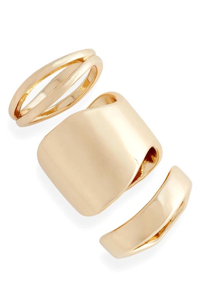 Open Edit Set Of 3 Stackable Rings In Gold