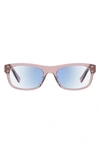 Kate Spade Evie 51mm Rectangle Blue Block Optical Glasses In Pink