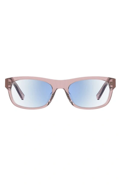 Kate Spade Evie 51mm Rectangle Blue Block Optical Glasses In Pink