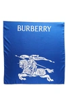 Burberry Equestrian Knight Silk Square Scarf In Knight