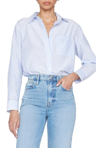 Frame The Classic Pocket Silk Blend Button-up Shirt In Chambray Multi