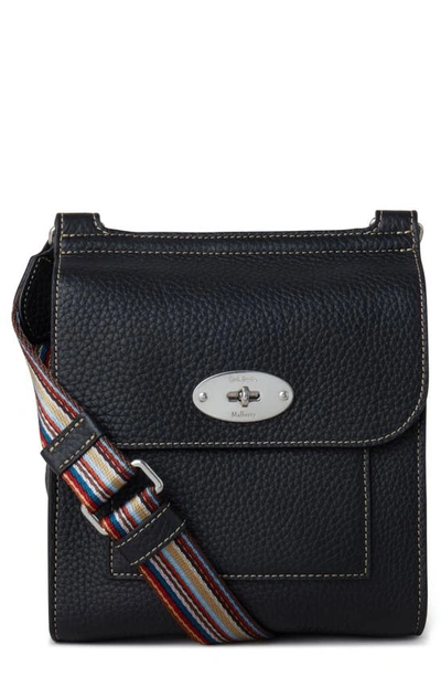 Mulberry X Paul Smith Small Antony Leather Crossbody Bag In Black