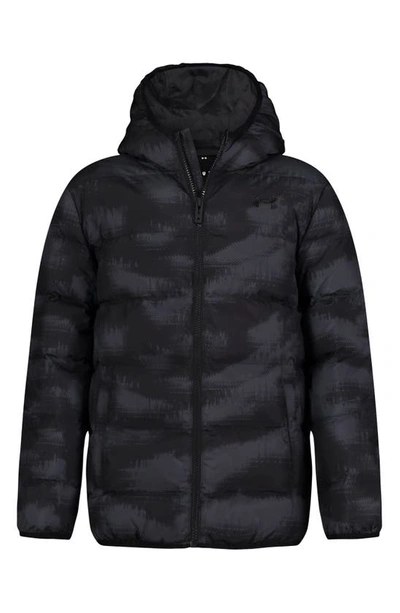 Under Armour Kids' Pronto Water Repellent Hooded Puffer Jacket In Black