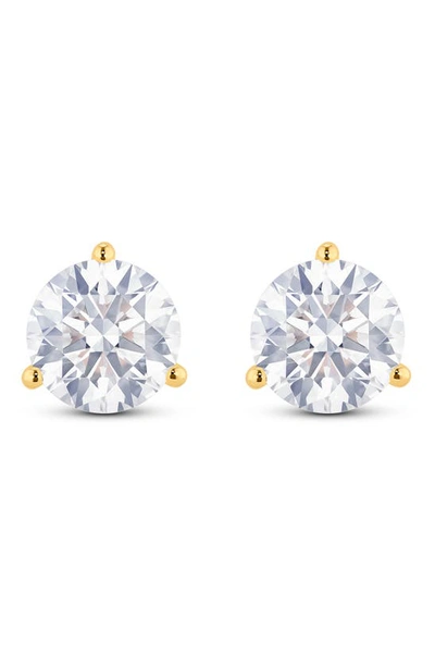 Lightbox Round Lab Grown Diamond Solitaire Stud Earrings In 3.5ctw Gold