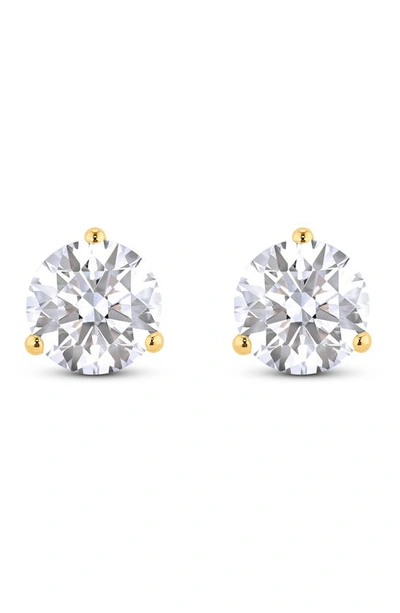 Lightbox Round Lab Grown Diamond Solitaire Stud Earrings In 3.0ctw Gold