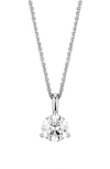 Lightbox Lab-grown Diamond Solitaire Bail Pendant Necklace In 1.0ctw White Gold