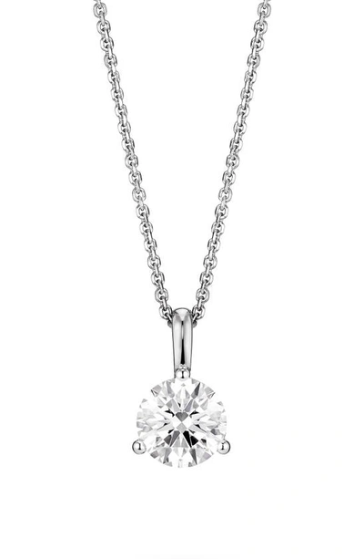Lightbox Lab-grown Diamond Solitaire Bail Pendant Necklace In 1.0ctw White Gold