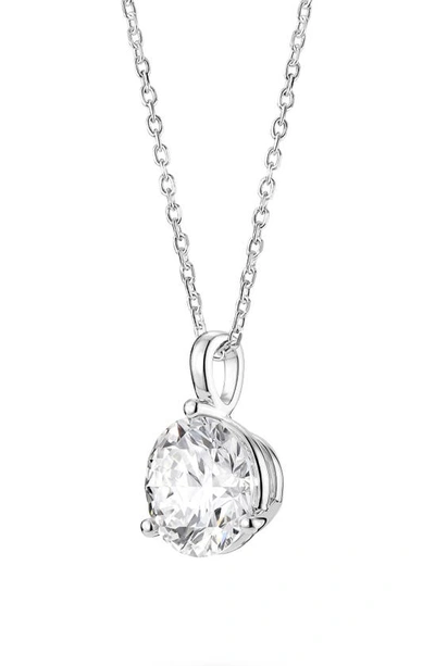 Lightbox Lab-grown Diamond Solitaire Bail Pendant Necklace In 2.0ctw White Gold