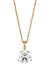 Lightbox Lab-grown Diamond Solitaire Bail Pendant Necklace In 1.5ctw Gold