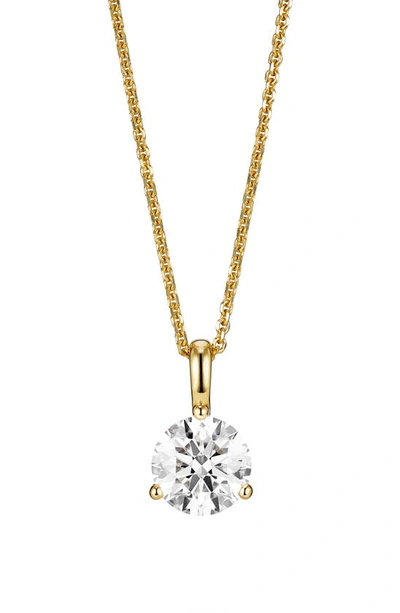 Lightbox Lab-grown Diamond Solitaire Bail Pendant Necklace In 1.0ctw Gold