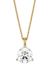 Lightbox Lab-grown Diamond Solitaire Bail Pendant Necklace In 2.0ctw Gold