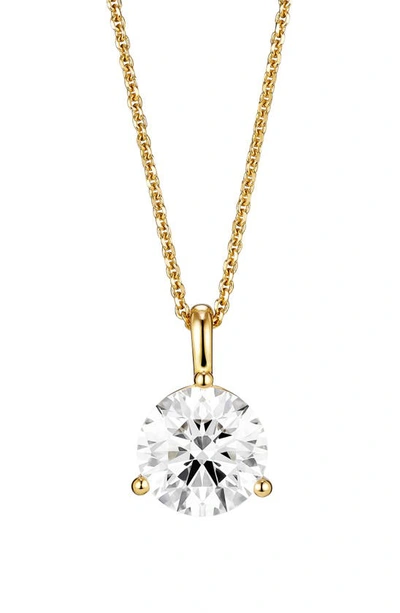 Lightbox Lab-grown Diamond Solitaire Bail Pendant Necklace In 2.0ctw Gold