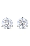 Lightbox Round Lab Grown Diamond Solitaire Stud Earrings In 4.0ctw White Gold