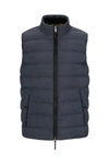Hugo Boss Melange Gilet With Tailored Details In Dark Blue