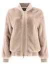 Giovi Mink Fur Bomber Jacket Jackets Beige In Neutral