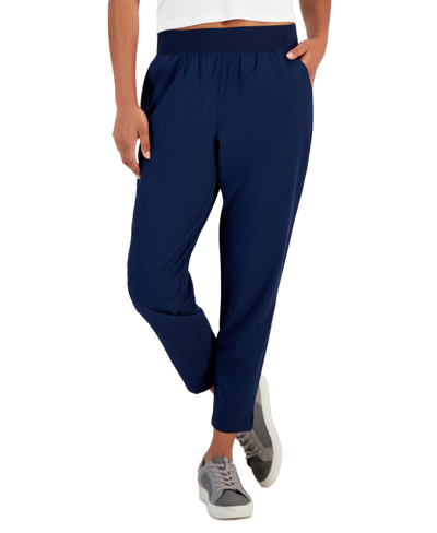 Id Ideology Women's Lightweight Woven Ankle Pants, Created For Macy's In Indigo Sea