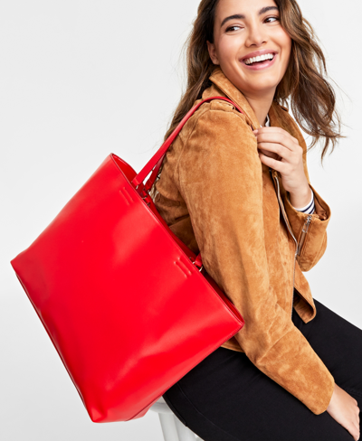 On 34th Leightonne Tote, Created For Macy's In Fiery Red