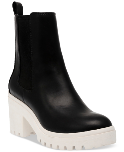 Wild Pair Brooklan Chelsea Booties, Created For Macy's In Black With Bone Sole