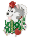 HOLIDAY LANE SILVER-TONE CRYSTAL PUPPY PRESENT PIN, CREATED FOR MACY'S