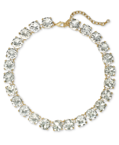 On 34th Gold-tone Stone All-around Necklace, 16" + 3" Extender, Created For Macy's In Clear