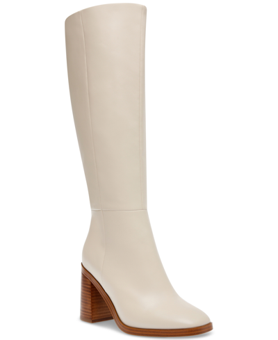 Dv Dolce Vita Women's Flapper Knee-high Block-heel Dress Boots In Ivory