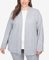 ALFRED DUNNER PLUS SIZE COMFORT ZONE CASUAL OPEN FRONT CARDIGAN TOP