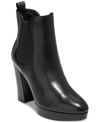 Cole Haan Women's Remi Platform Dress Chelsea Booties In Black Leather