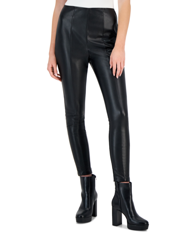 Tinseltown Kids' Juniors' Faux Leather High-rise Skinny Pants In Black