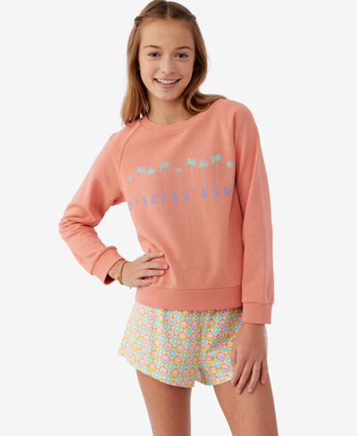 O'neill Big Girls Lillia Oversized Crewneck Sweatshirt In Tawny Orange
