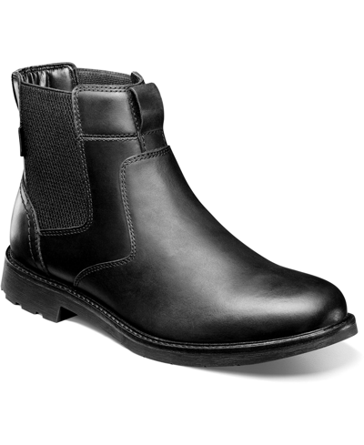 Nunn Bush Men's 1912 Plain Toe Chelsea Boots In Black Crazy Horse